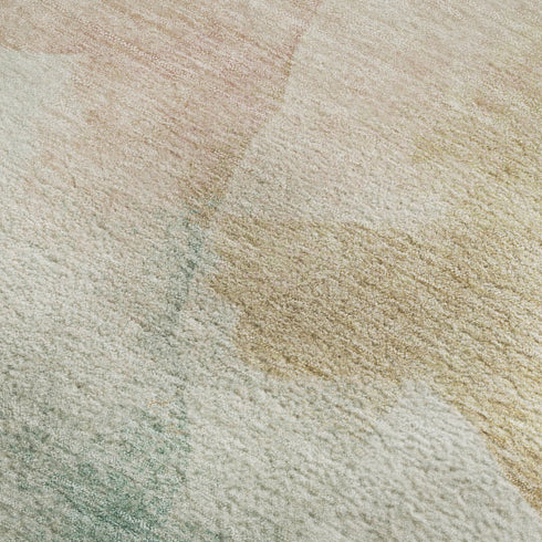 9' X 12' Pearl Teal And Ivory Abstract Washable Area Rug With UV Protection