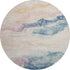 8' Pearl Blue And Lavender Abstract Washable Round Rug With UV Protection