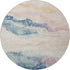 8' Pearl Blue And Lavender Abstract Washable Round Rug With UV Protection
