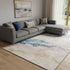 8' X 10' Pearl Blue And Lavender Abstract Washable Area Rug With UV Protection