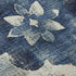 5' X 8' Navy Blue And Ivory Floral Washable Area Rug With UV Protection
