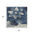 5' X 8' Navy Blue And Ivory Floral Washable Area Rug With UV Protection