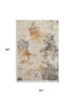 5' X 8' Rust Gray And Ivory Abstract Washable Area Rug With UV Protection