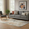5' X 8' Rust Gray And Ivory Abstract Washable Area Rug With UV Protection