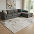 8' X 10' Beige Gold And Charcoal Floral Washable Area Rug With UV Protection