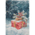 5' X 8' Blue Red And Ivory Geometric Washable Area Rug With UV Protection