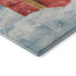 5' X 8' Blue Red And Ivory Geometric Washable Area Rug With UV Protection