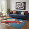 5' X 8' Blue Red And Green Floral Washable Area Rug With UV Protection