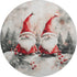 8' Ivory Red And Gray Floral Washable Round Rug With UV Protection