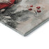 8' Ivory Red And Gray Floral Washable Round Rug With UV Protection