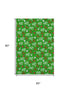5' X 8' Green Red And Silver Polka Dot Washable Area Rug With UV Protection
