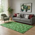 5' X 8' Green Red And Silver Polka Dot Washable Area Rug With UV Protection
