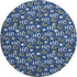 8' Navy Blue White And Gold Polka Dot Washable Round Rug With UV Protection