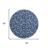 8' Navy Blue White And Gold Polka Dot Washable Round Rug With UV Protection