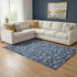 8' X 10' Navy Blue White And Gold Polka Dot Washable Area Rug With UV Protection