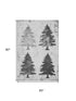 5' X 8' Gray And Charcoal Floral Washable Area Rug With UV Protection