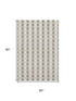 5' X 8' Beige Taupe And Ivory Geometric Washable Area Rug With UV Protection