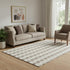 5' X 8' Beige Taupe And Ivory Geometric Washable Area Rug With UV Protection