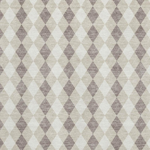 5' X 8' Beige Taupe And Ivory Geometric Washable Area Rug With UV Protection