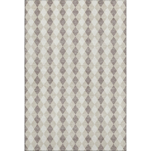 8' X 10' Beige Taupe And Ivory Geometric Washable Area Rug With UV Protection