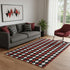 5' X 8' Black Red And White Geometric Washable Area Rug With UV Protection