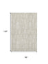 8' X 10' Beige And Ivory Floral Washable Area Rug With UV Protection