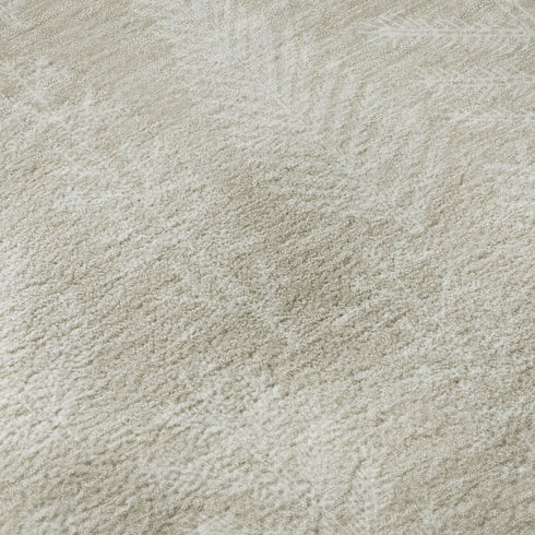 8' X 10' Beige And Ivory Floral Washable Area Rug With UV Protection