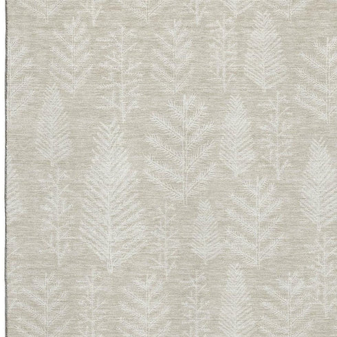 8' X 10' Beige And Ivory Floral Washable Area Rug With UV Protection