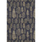 5' X 8' Black And Gold Floral Washable Area Rug With UV Protection