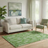 5' X 8' Green And Ivory Floral Washable Area Rug With UV Protection