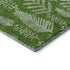 8' Green And Ivory Floral Washable Round Rug With UV Protection