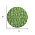 8' Green And Ivory Floral Washable Round Rug With UV Protection