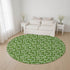 8' Green And Ivory Abstract Geometric Washable Round Rug With UV Protection