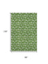 8' X 10' Green And Ivory Abstract Geometric Washable Area Rug With UV Protection