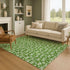 8' X 10' Green And Ivory Abstract Geometric Washable Area Rug With UV Protection
