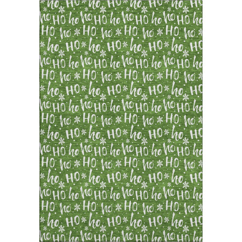 8' X 10' Green And Ivory Abstract Geometric Washable Area Rug With UV Protection
