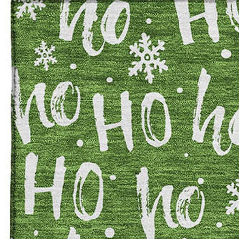 8' X 10' Green And Ivory Abstract Geometric Washable Area Rug With UV Protection