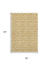 5' X 8' Gold And Ivory Abstract Geometric Washable Area Rug With UV Protection