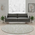 8' Beige And Ivory Abstract Geometric Washable Round Rug With UV Protection