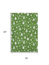 5' X 8' Emerald And Ivory Abstract Geometric Washable Area Rug With UV Protection