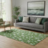 5' X 8' Emerald And Ivory Abstract Geometric Washable Area Rug With UV Protection