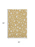 5' X 8' Gold And Ivory Abstract Geometric Washable Area Rug With UV Protection
