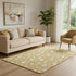 5' X 8' Gold And Ivory Abstract Geometric Washable Area Rug With UV Protection