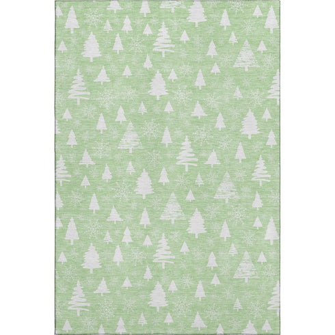 5' X 8' Mint Green And Ivory Abstract Geometric Washable Area Rug With UV Protection