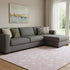 8' X 10' Pink And Ivory Abstract Geometric Washable Area Rug With UV Protection