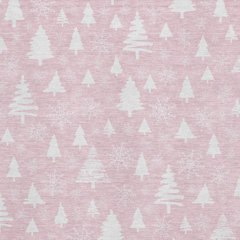 8' X 10' Pink And Ivory Abstract Geometric Washable Area Rug With UV Protection