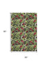 5' X 8' Black Red And Green Abstract Geometric Washable Area Rug With UV Protection