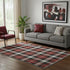5' X 8' Black Red And White Abstract Geometric Washable Area Rug With UV Protection