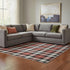 8' X 10' Black Red And White Abstract Geometric Washable Area Rug With UV Protection