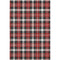 8' X 10' Black Red And White Abstract Geometric Washable Area Rug With UV Protection
